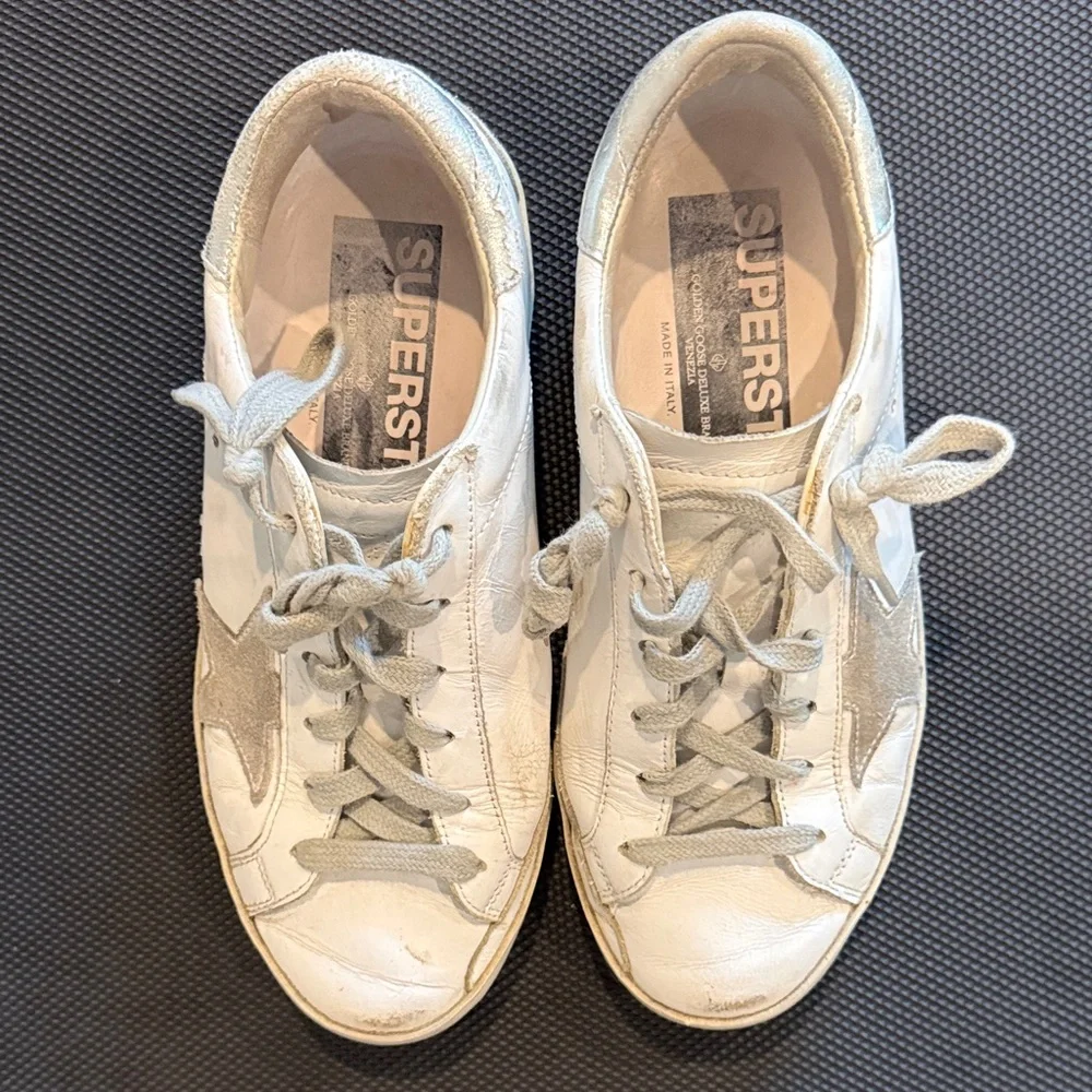Golden Goose White Leather Low-Top Sneakers - Picture 2 of 5